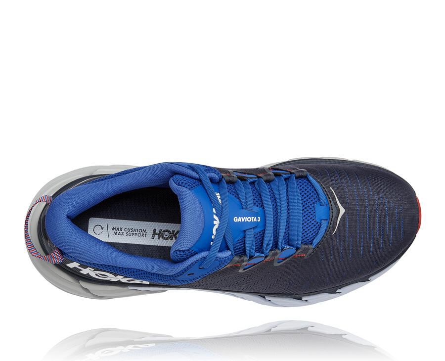 Zapatillas Running Hoka One One Hombre - Gaviota 3 - Negras/Azules - ZSR812576